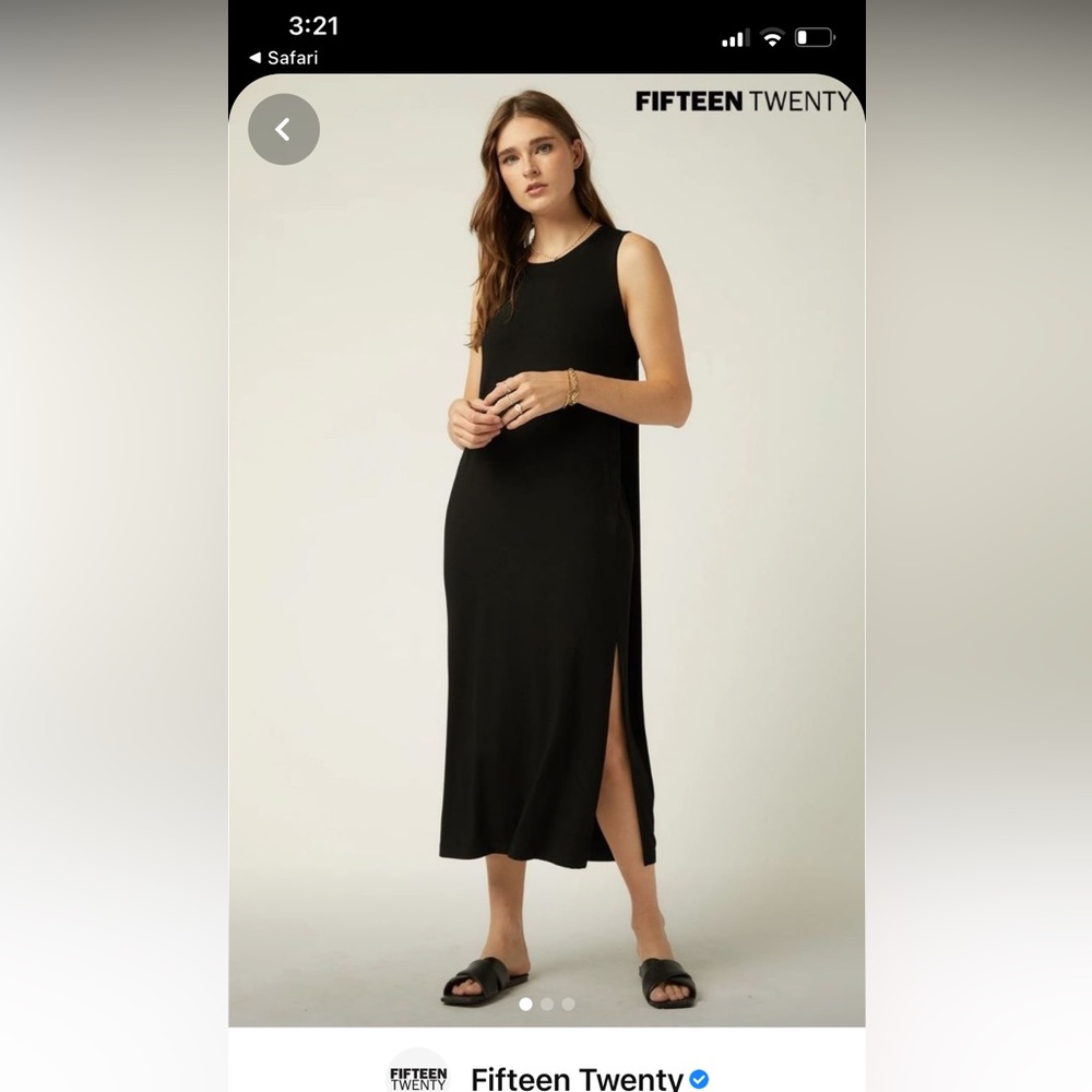 Fifteen Twenty black tank midi dress size M